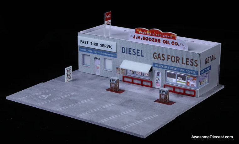 ミニカー American Diorama 1:24 Gas Station Dioram American Diorama x G Fans Japanese Gas Station Eneos (Assembly