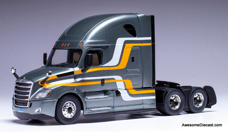 2018 Freightliner Cascadia Sleeper Tractor, Metallic Gray/Custom 1:43 Diecast Model Truck by IXO