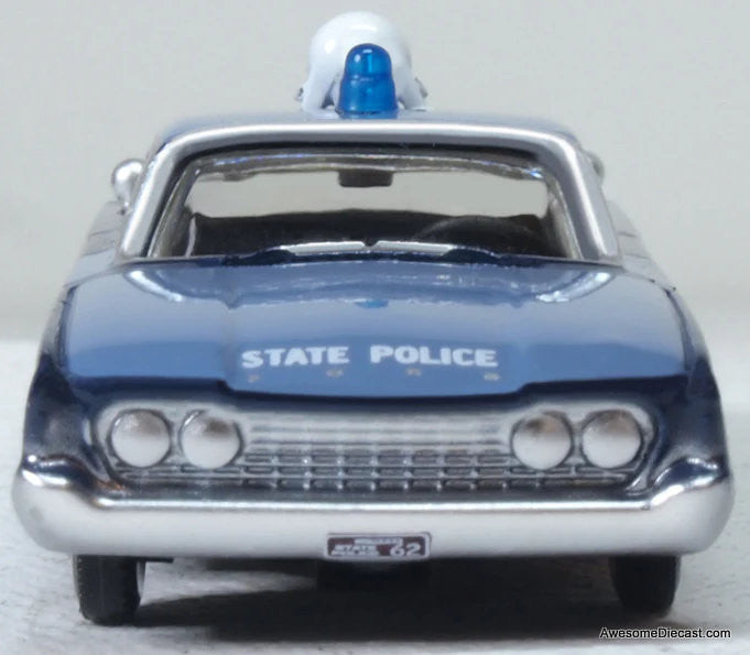 1960 Ford Fairlane Sedan: Massachusetts State Police Radar Car 1:87 Diecast Model Car by Oxford Diecast