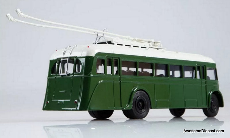 Hachette 1:43 YaTB-1 Russian Trolley Bus, Green/White: Russian Modimio No.14 Bus USSR
