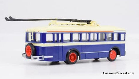 Hachette 1:43 Modimio  Trolley Bus LK-1 Bus Soviet Russia, Blue/Cream