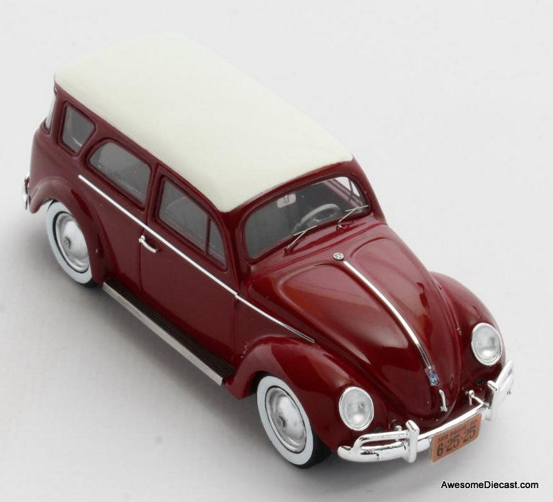 Matrix 1:43 1962 Volkswagen Fusca SW Prototype Wagon, Maroon/White