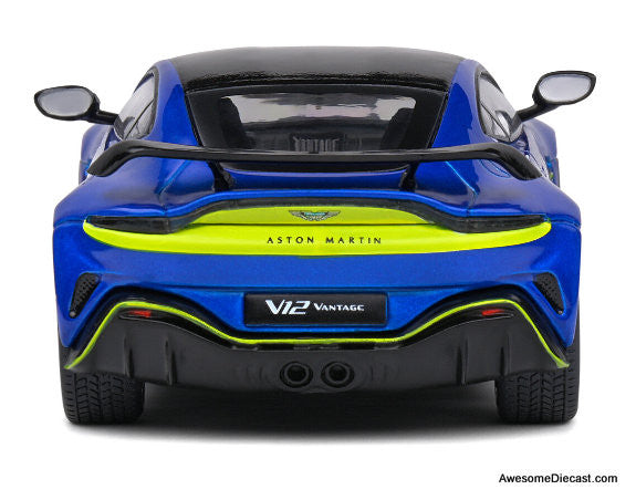 Solido 1:43 2023 Aston Martin V12 Vantage, Metallic Blue/Yellow