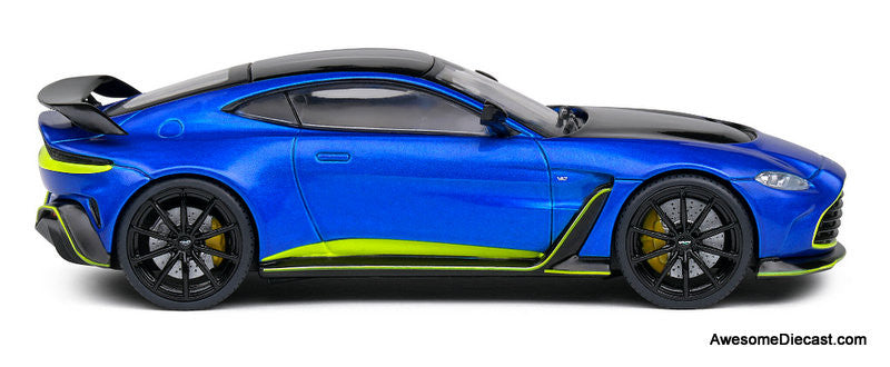 Solido 1:43 2023 Aston Martin V12 Vantage, Metallic Blue/Yellow