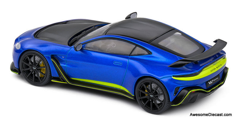 Solido 1:43 2023 Aston Martin V12 Vantage, Metallic Blue/Yellow