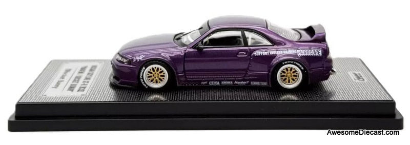 Nissan Skyline GT-R (R33) Pandem/Rocket Bunny, Metallic Purple 1:64 Diecast Model Car by Inno64