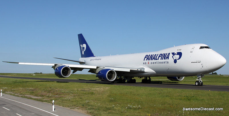 Boeing 747-8F: Panalpina (Reg #N850GT) 1:400 Diecast Model Plane by JC Wings