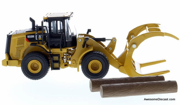 Diecast Masters 1:64 Cat 950M Wheel Loader w/Log Fork & General Purpose Bucket