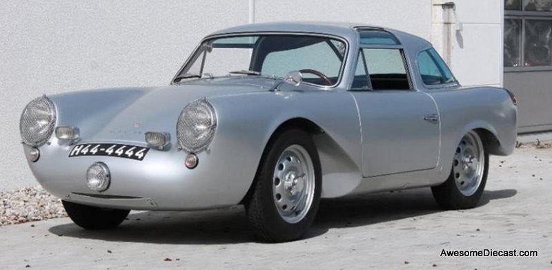 1954 Glockler Porsche 356 Special Coupe, Silver 1:43 Resin Cast Model by Matrix