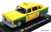 1980 Checker A11/A12 Taxi Green/Yellow San Francisco 1:43 Diecast Model Car by Hachette