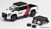 Toyota Tundra TRD PRO, White/Custom w/Accessories 1:64 Diecast Model Truck by GCD