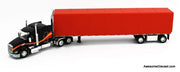 DCP by FG 1:64 Peterbilt 579 Mid Roof Sleeper Cab w/Utility Roll Tarp Spread Axle Trailer, Black/Custom Paint
