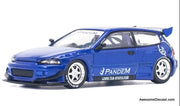 Honda Civic EG6 Pandem, Metallic Blue 1:64 Diecast Model Car by Pop Race