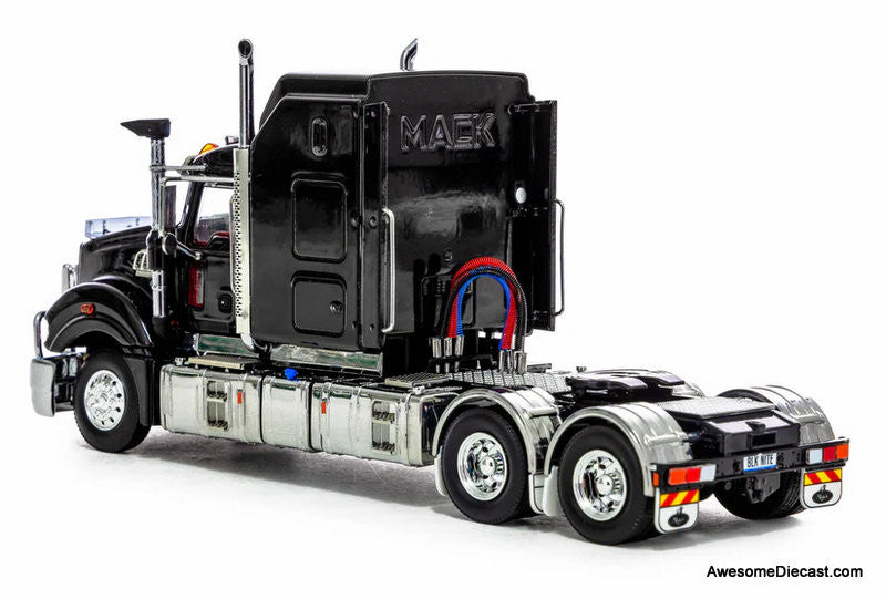Mack Super-Liner Sleeper Tractor Late Edition, Black 1:50 Diecast Model Truck by Drake