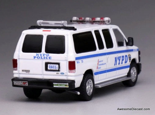 Ford E350 Super Duty Wagon Van: New York City Police 1:64 Diecast