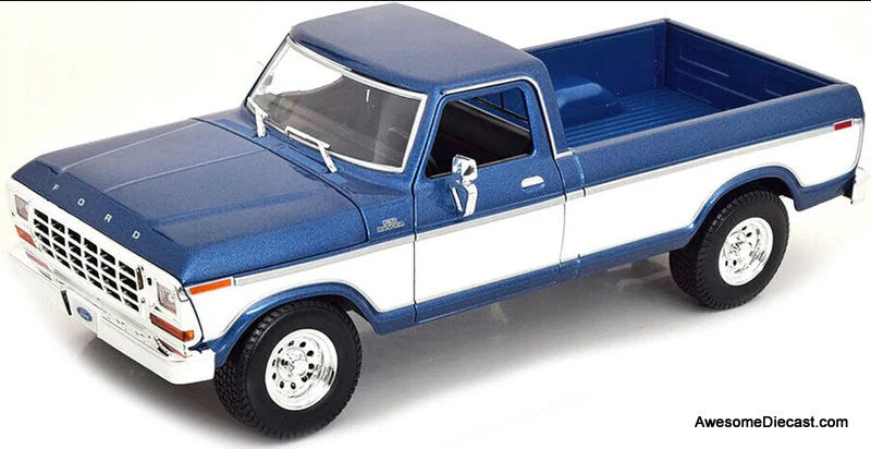Maisto 1:18 1979 Ford F150 Pick-Up, Metallic Blue/White