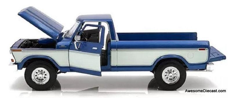 Maisto 1:18 1979 Ford F150 Pick-Up, Metallic Blue/White
