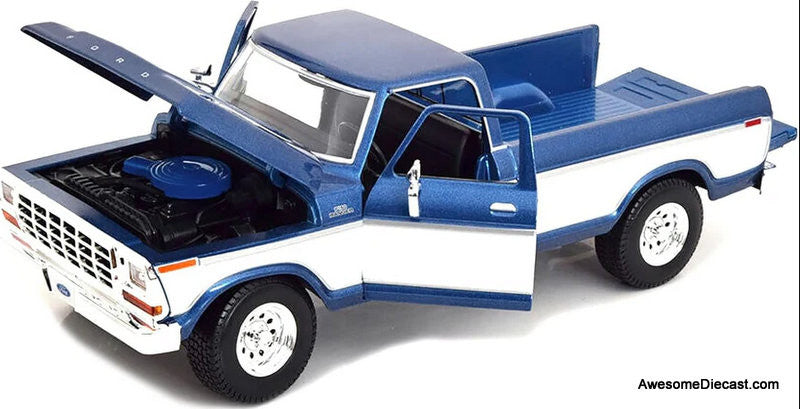 Maisto 1:18 1979 Ford F150 Pick-Up, Metallic Blue/White