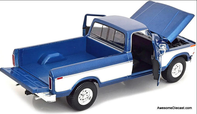 Maisto 1:18 1979 Ford F150 Pick-Up, Metallic Blue/White