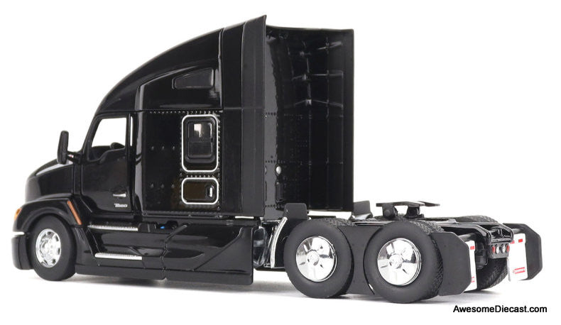 Kenworth T680 Tandem Tractor w/76in High Roof Sleeper Cab, Black 1:50 Diecast Model Truck by Diecast Masters