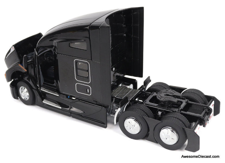 Kenworth T680 Tandem Tractor w/76in High Roof Sleeper Cab, Black 1:50 Diecast Model Truck by Diecast Masters