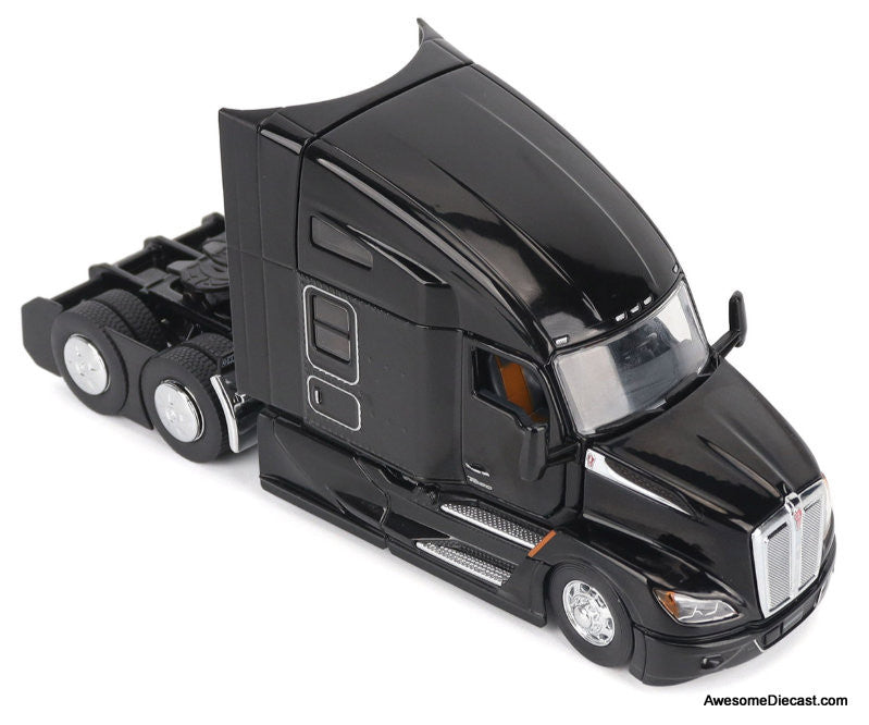 Kenworth T680 Tandem Tractor w/76in High Roof Sleeper Cab, Black 1:50 Diecast Model Truck by Diecast Masters
