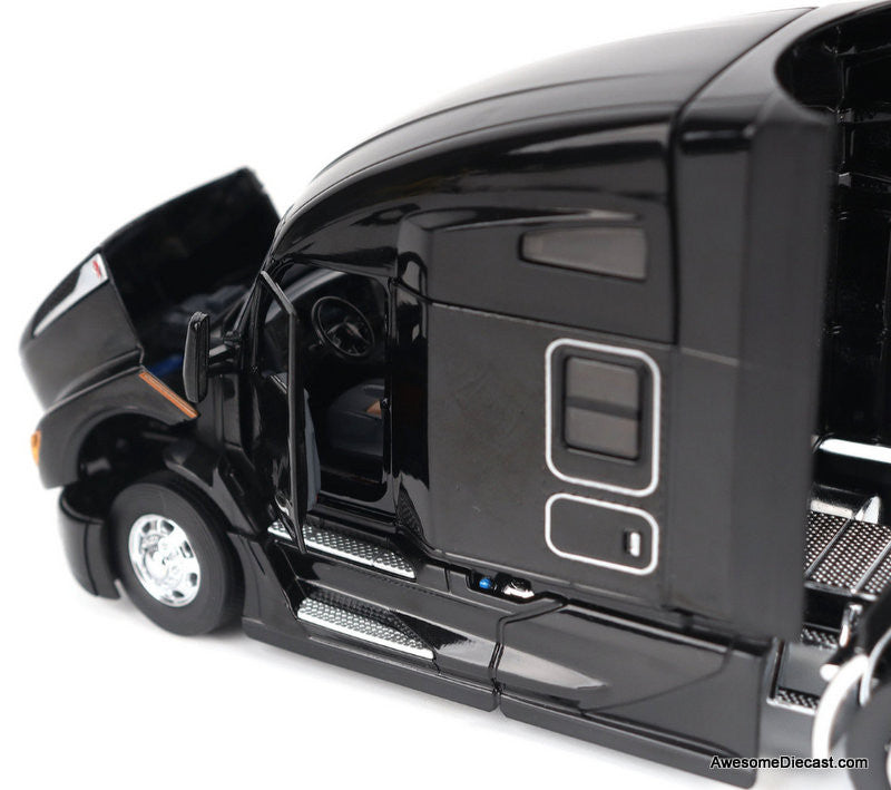 Kenworth T680 Tandem Tractor w/76in High Roof Sleeper Cab, Black 1:50 Diecast Model Truck by Diecast Masters