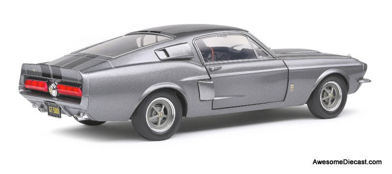 1969 Shelby GT500, Metallic Gray/Black Stripes 1:18 Diecast Model Car by Solido