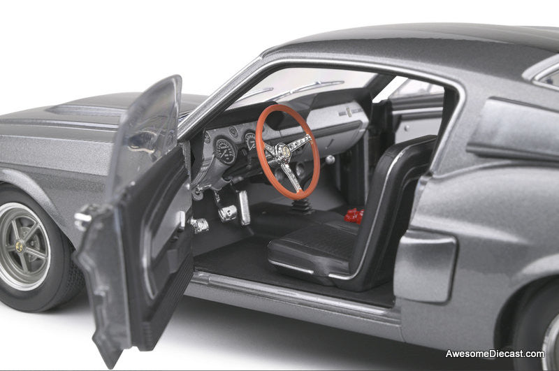1969 Shelby GT500, Metallic Gray/Black Stripes 1:18 Diecast Model Car by Solido