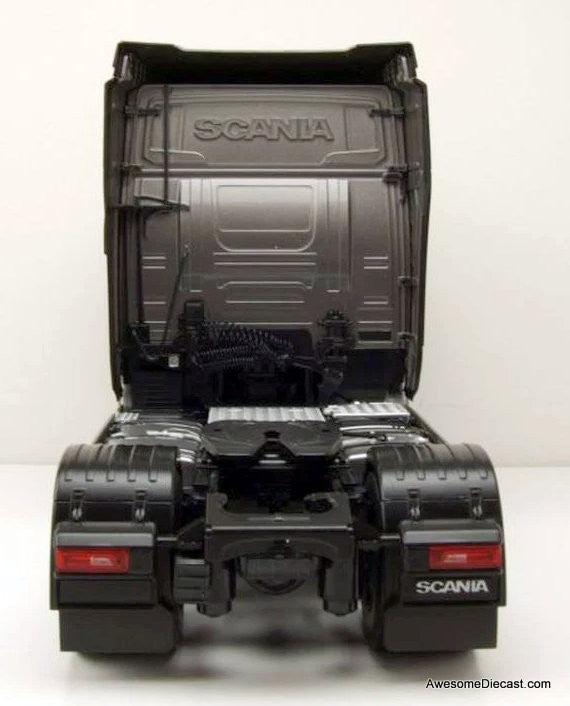 2019 Scania R-Series Topline Sleeper Tractor, Metallic Gray 1:18 Diecast Model Truck by Premium ClassiXXs