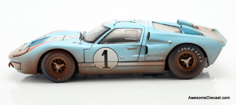 Shelby Collectibles 1:18 1966 Ford GT-40 MK11 #1, Gulf Blue: After Race Dirty Version