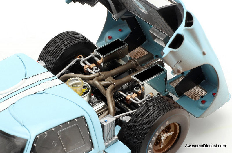 Shelby Collectibles 1:18 1966 Ford GT-40 MK11 #1, Gulf Blue: After Race Dirty Version