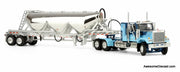 GMC General w/34in Flattop Sleeper & Heil Pneumatic Tank Trailer, Blue 1:64 Diecast Model Truck DCP by FG
