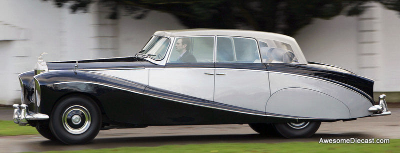 1956 Rolls Royce Silver Wraith "Perspex Top" Saloon, Blue/Silver (Ex Nubar Gulbenkian) 1:43 Resin Cast Model by Kess