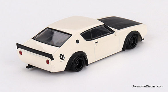 Nissan Skyline Kenmeri Liberty Walk, White 1:64 Diecast Model Car by Mini GT