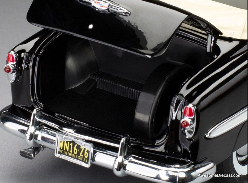 1953 Chevrolet Bel Air Convertible, Black 1:18 Diecast Model Car by Sun Star