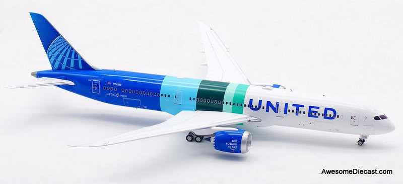 Boeing 787-9: United Airlines (Reg #N24988) "The Future Is SAF"- Flaps Down 1:400 Diecast Model Plane by Gemini Jets