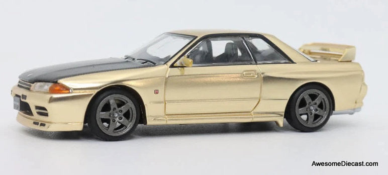 Nissan Skyline GT-R R32, Gold (Tokyo Auto Salon 2025 TASKL) 1:64 Diecast Model Car by Pop Race