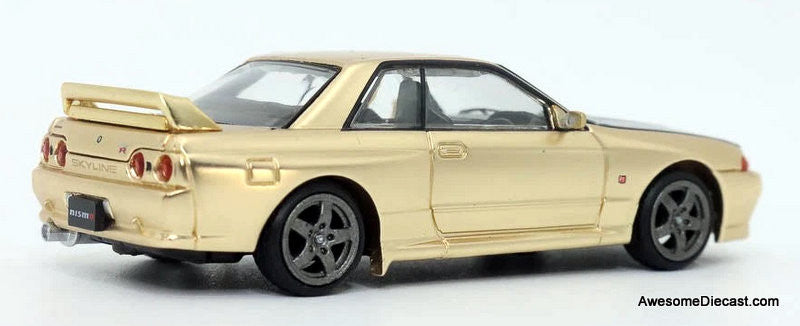 Nissan Skyline GT-R R32, Gold (Tokyo Auto Salon 2025 TASKL) 1:64 Diecast Model Car by Pop Race
