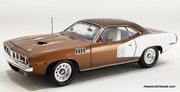 1971 Plymouth Cuda, Tahitian Walnut Metallic/White 1:18 Diecast Model Car by Acme