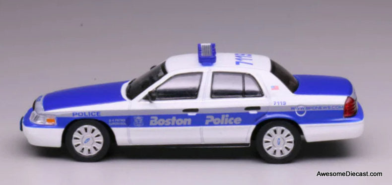 Ford Crown Victoria: Boston, Massachusetts Police Department 1:64 Diecast Model Car by 596 Model