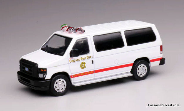 Ford E350 Super Duty Wagon Van: Chicago, Illinois Fire Department 1:64 Diecast Model Vehicle by 596 Model