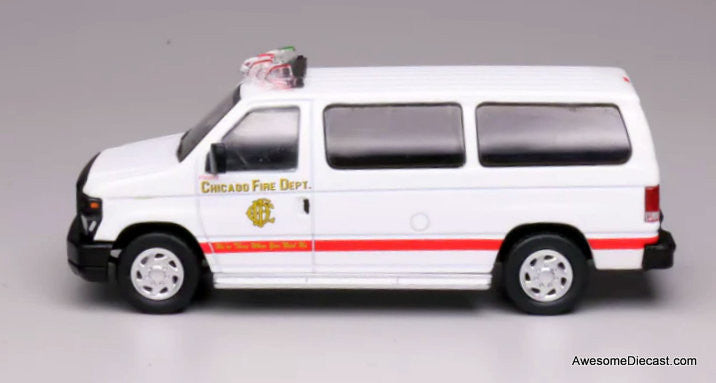 Ford E350 Super Duty Wagon Van: Chicago, Illinois Fire Department 1:64 Diecast Model Vehicle by 596 Model