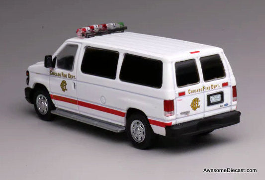 Ford E350 Super Duty Wagon Van: Chicago, Illinois Fire Department 1:64 Diecast Model Vehicle by 596 Model