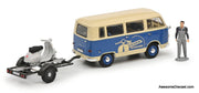 Schuco 1:43 Ford FK 1000 Bus w/Trailer & Vespa And Mechanic