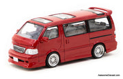 Toyota Hiace Wagon Custom, Red 1:64 Diecast Model Car by Tarmac Works