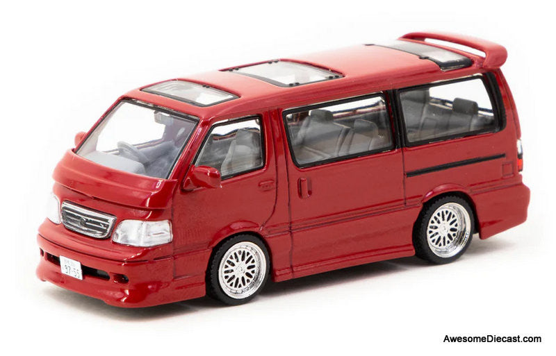 Toyota Hiace Wagon Custom, Red 1:64 Diecast Model Car by Tarmac Works