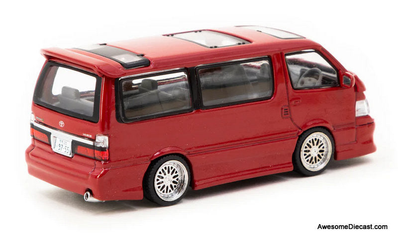 Toyota Hiace Wagon Custom, Red 1:64 Diecast Model Car by Tarmac Works