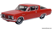 1965 Plymouth Barracuda, Medium Red 1:87 Diecast Model Car by Oxford Diecast