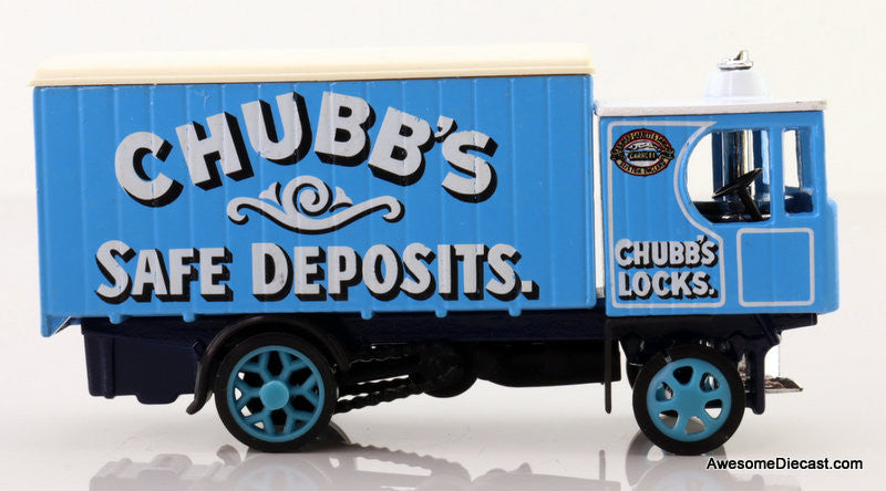1929 Garrett Steam Wagon Chubbs Safe Deposits, Blue 1:43 Diecast Model Truck by Matchbox